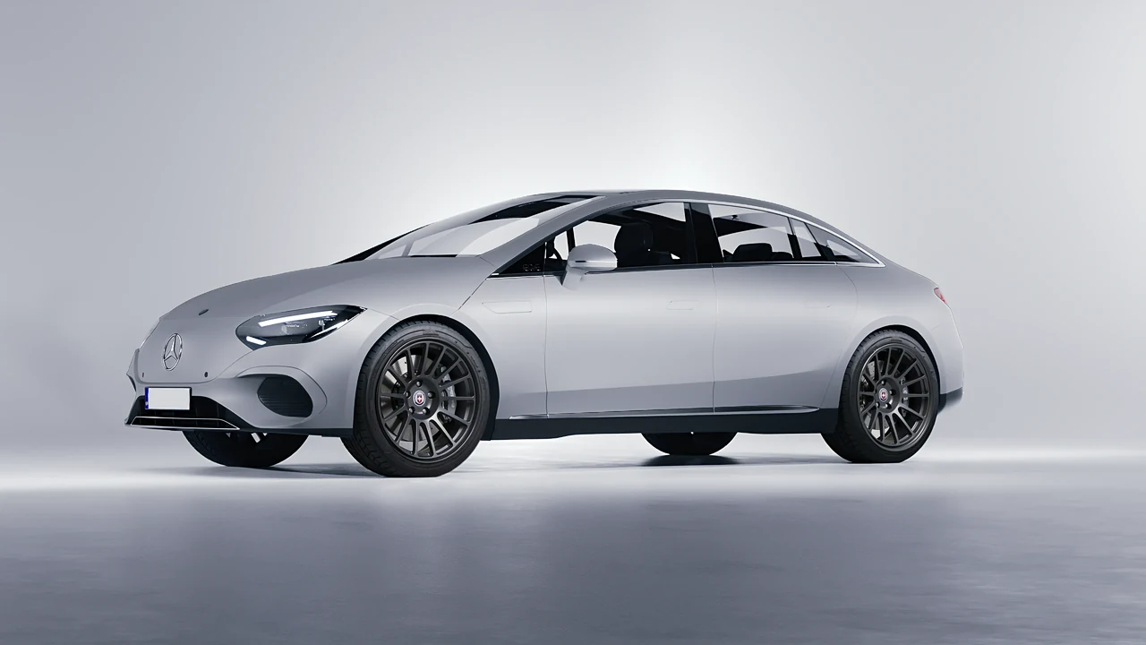 Mercedes-Benz EQE 2022 on HRE Performance Wheels 313-GT forged wheels, front three-quarter view