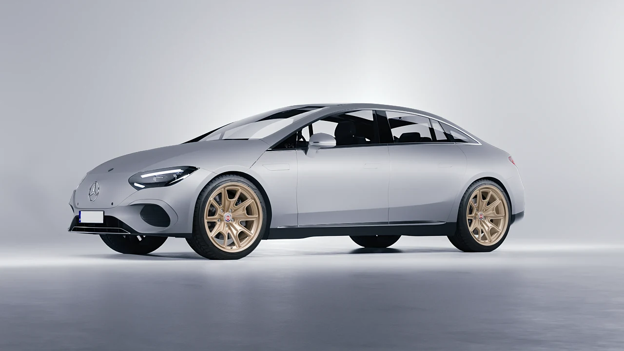 Mercedes-Benz EQE 2022 on HRE Performance Wheels 427M forged wheels, front three-quarter view