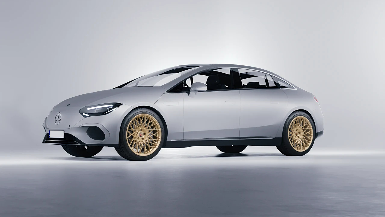 Mercedes-Benz EQE 2022 on HRE Performance Wheels 501M forged wheels, front three-quarter view