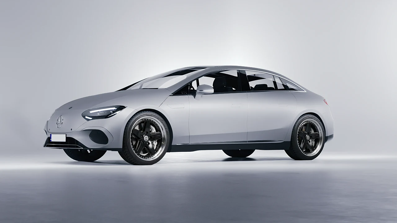 Mercedes-Benz EQE 2022 on HRE Performance Wheels 517 forged wheels, front three-quarter view