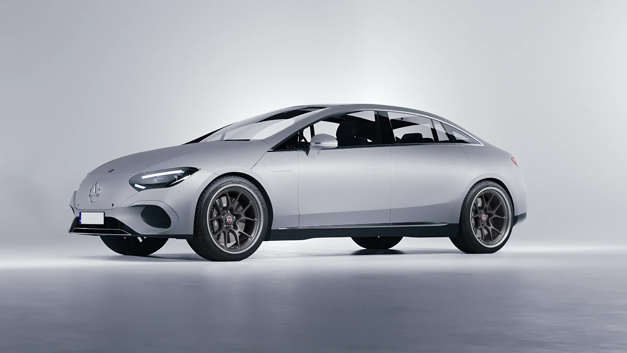 Mercedes-Benz EQE 2022 on HRE Performance Wheels 521 forged wheels, front three-quarter view