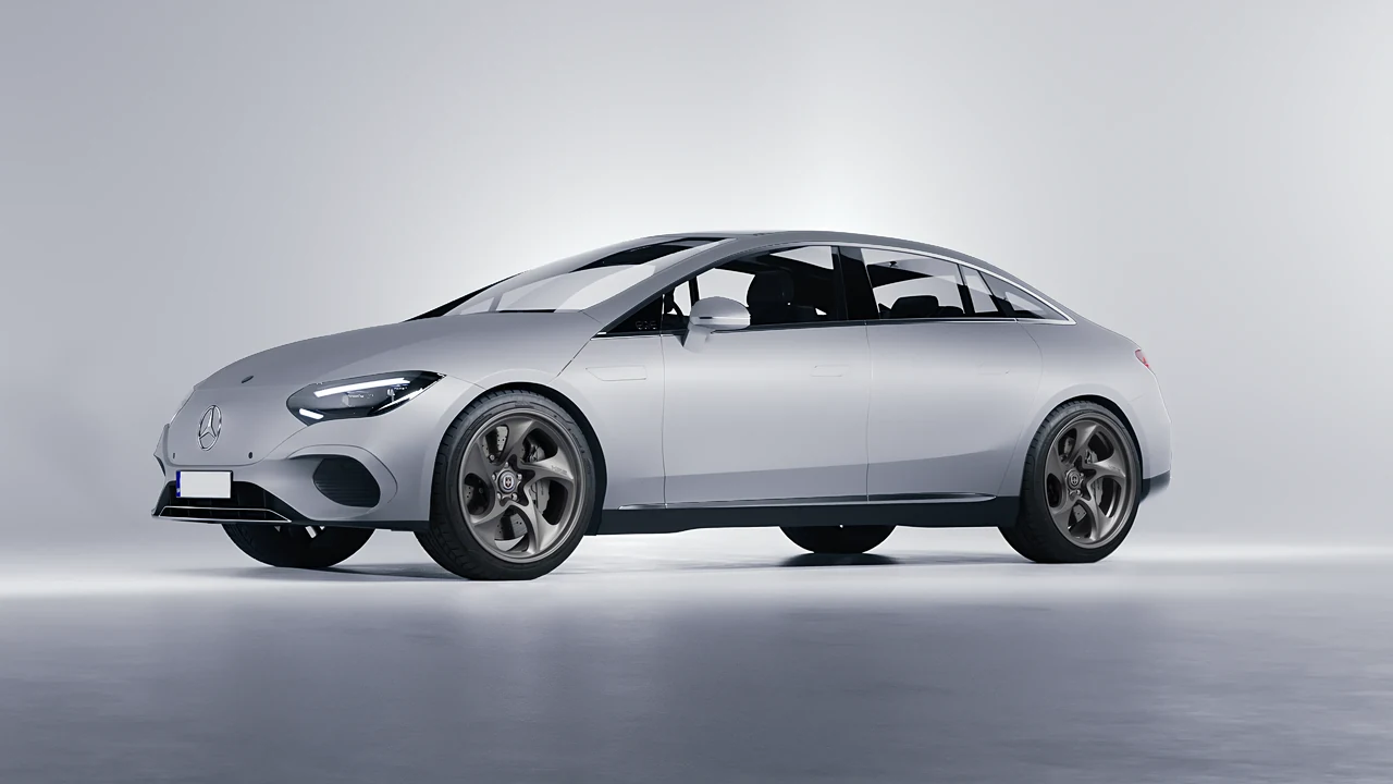 Mercedes-Benz EQE 2022 on HRE Performance Wheels 522 forged wheels, front three-quarter view