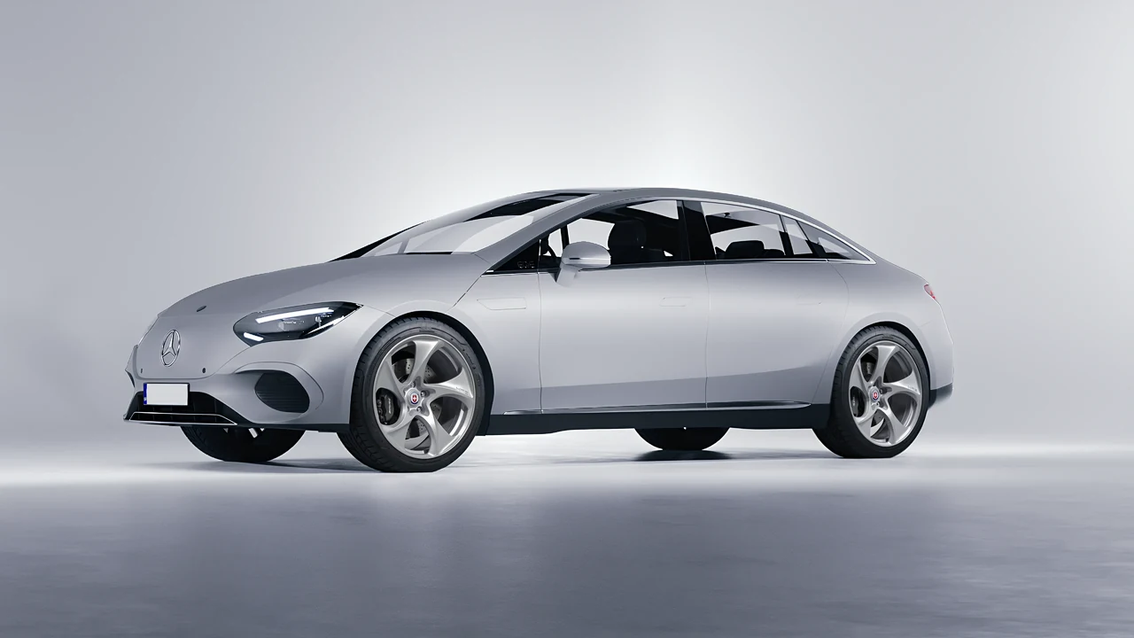 Mercedes-Benz EQE 2022 on HRE Performance Wheels 522M forged wheels, front three-quarter view