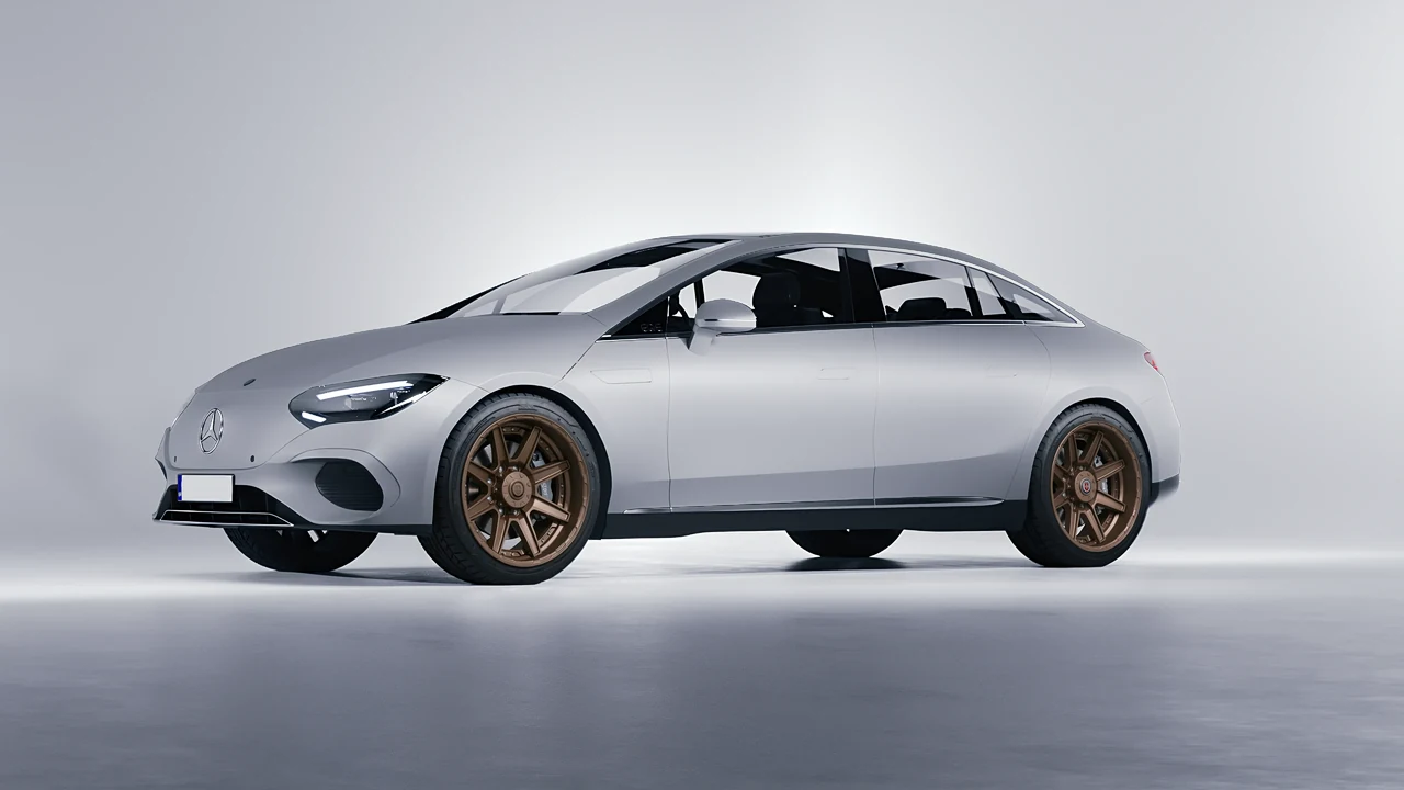 Mercedes-Benz EQE 2022 on HRE Performance Wheels HD188 forged wheels, front three-quarter view