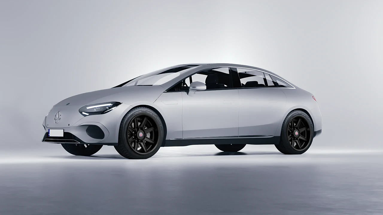 Mercedes-Benz EQE 2022 on HRE Performance Wheels HD188H forged wheels, front three-quarter view