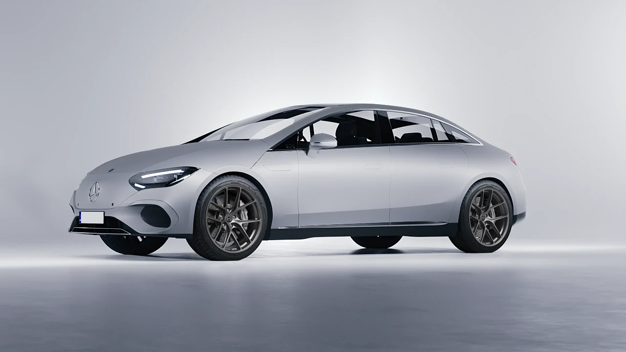 Mercedes-Benz EQE 2022 on HRE Performance Wheels R101-Lightweight forged wheels, front three-quarter view