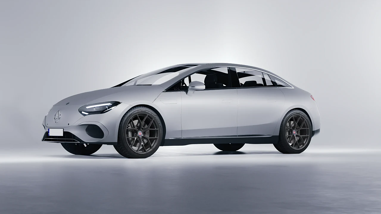 Mercedes-Benz EQE 2022 on HRE Performance Wheels R161-Lightweight forged wheels, front three-quarter view