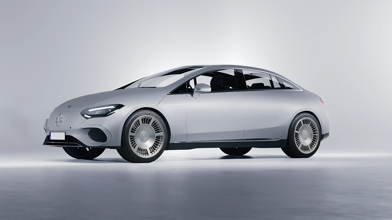 Mercedes-Benz EQE 2022 on RDB LA Masterpiece forged wheels, front three-quarter view