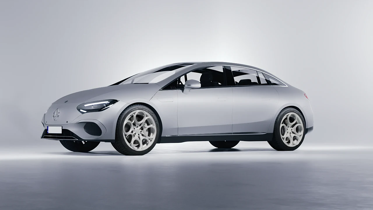 Mercedes-Benz EQE 2022 on RDB LA Revolver forged wheels, front three-quarter view