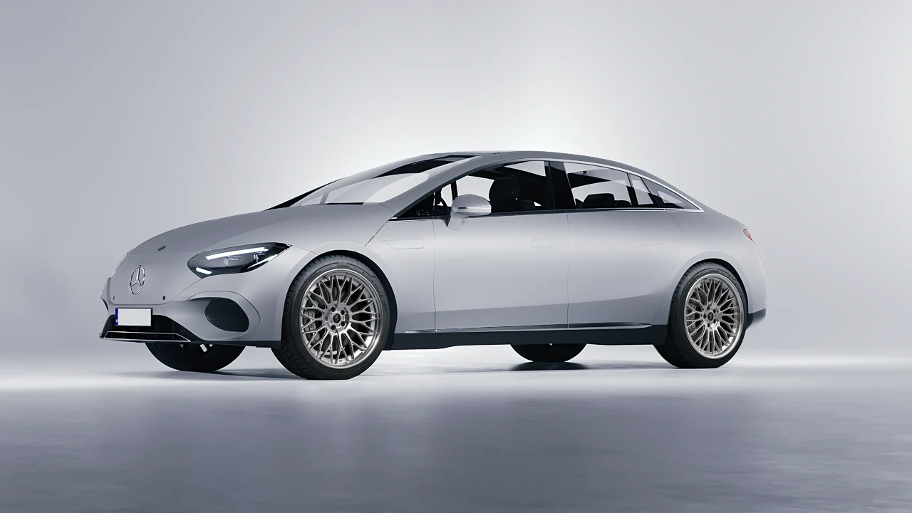 Mercedes-Benz EQE 2022 on RDB LA Signature forged wheels, front three-quarter view