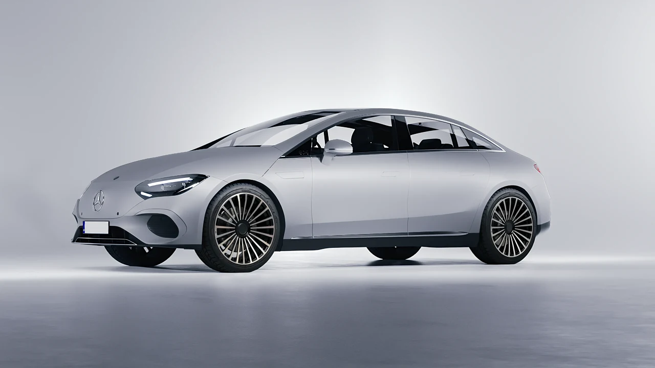 Mercedes-Benz EQE 2022 on RDB LA Twenty Three forged wheels, front three-quarter view