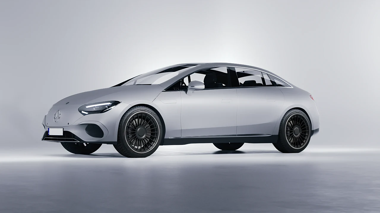 Mercedes-Benz EQE 2022 on RDB LA Twenty Two forged wheels, front three-quarter view