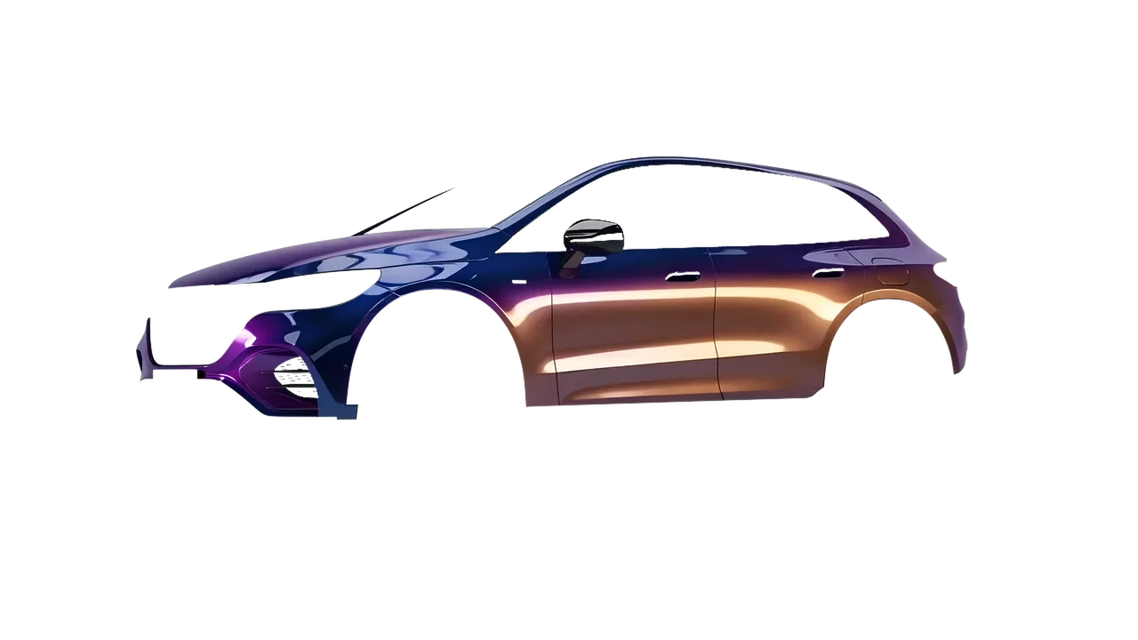 Mercedes-Benz EQE 53 AMG SUV 2023 wrapped in Gloss Flip Deep Space (3M GP278), front three-quarter view