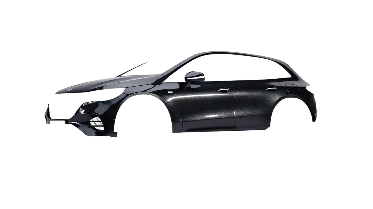Mercedes-Benz EQE 53 AMG SUV 2023 wrapped in Mystery Black (Avery Dennison SW900-184-M), front three-quarter view