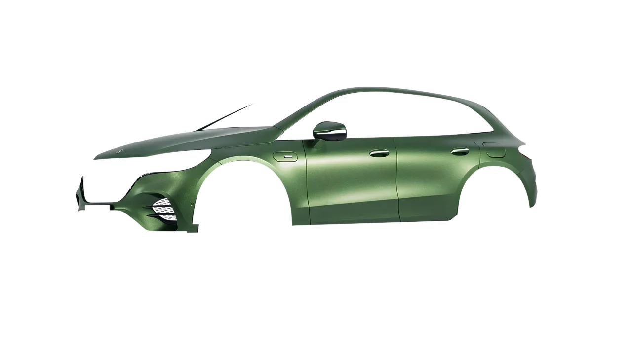 Mercedes-Benz EQE 53 AMG SUV 2023 wrapped in Apple Green (Avery Dennison SW900-745-M), front three-quarter view