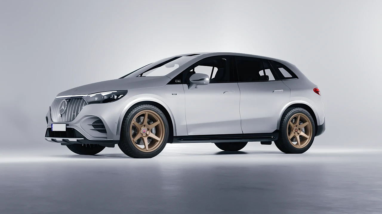 Mercedes-Benz EQE 53 AMG SUV 2023 on HRE Performance Wheels 306-GTS forged wheels, front three-quarter view