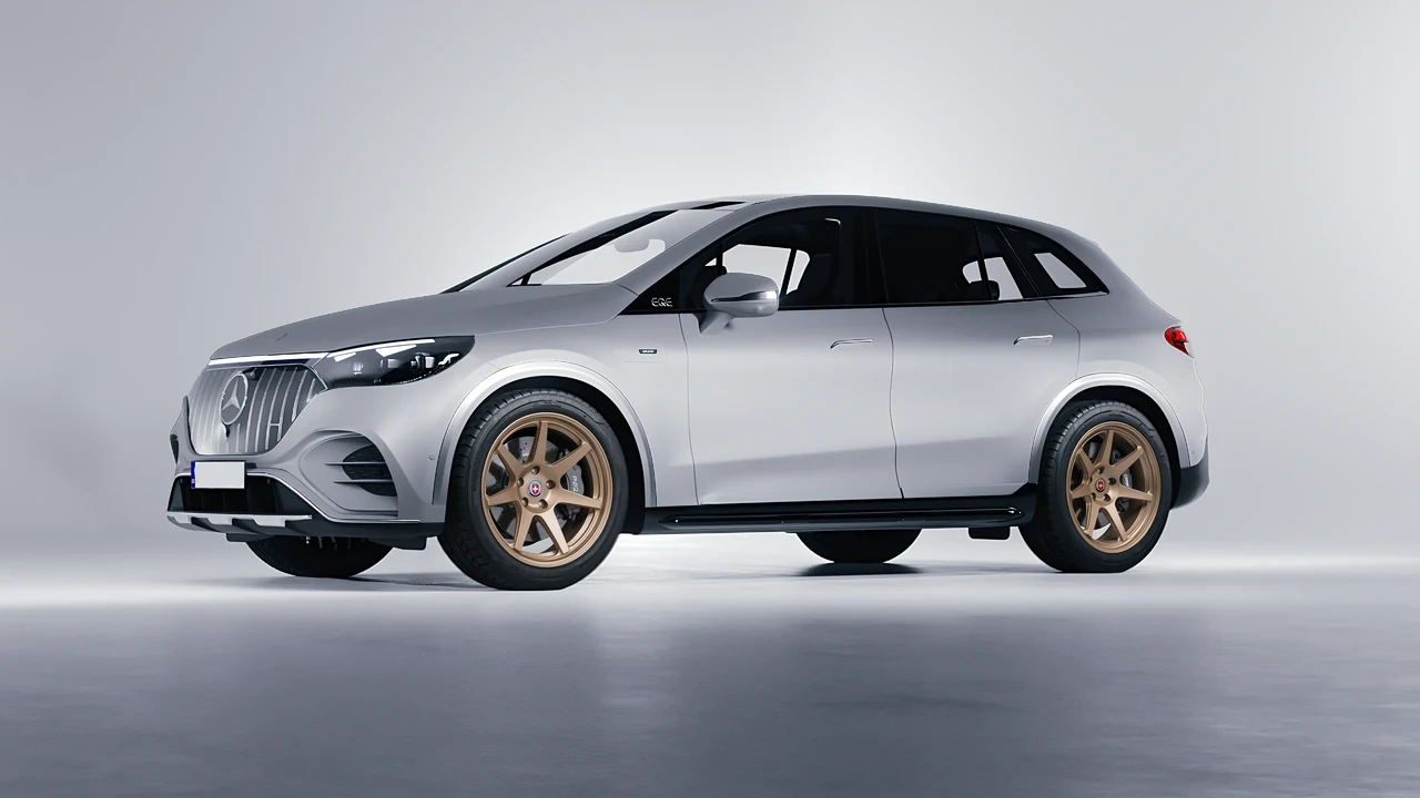 Mercedes-Benz EQE 53 AMG SUV 2023 on HRE Performance Wheels 307-GTS forged wheels, front three-quarter view