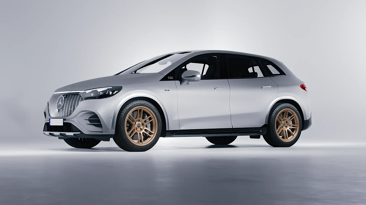 Mercedes-Benz EQE 53 AMG SUV 2023 on HRE Performance Wheels 312-GTS forged wheels, front three-quarter view