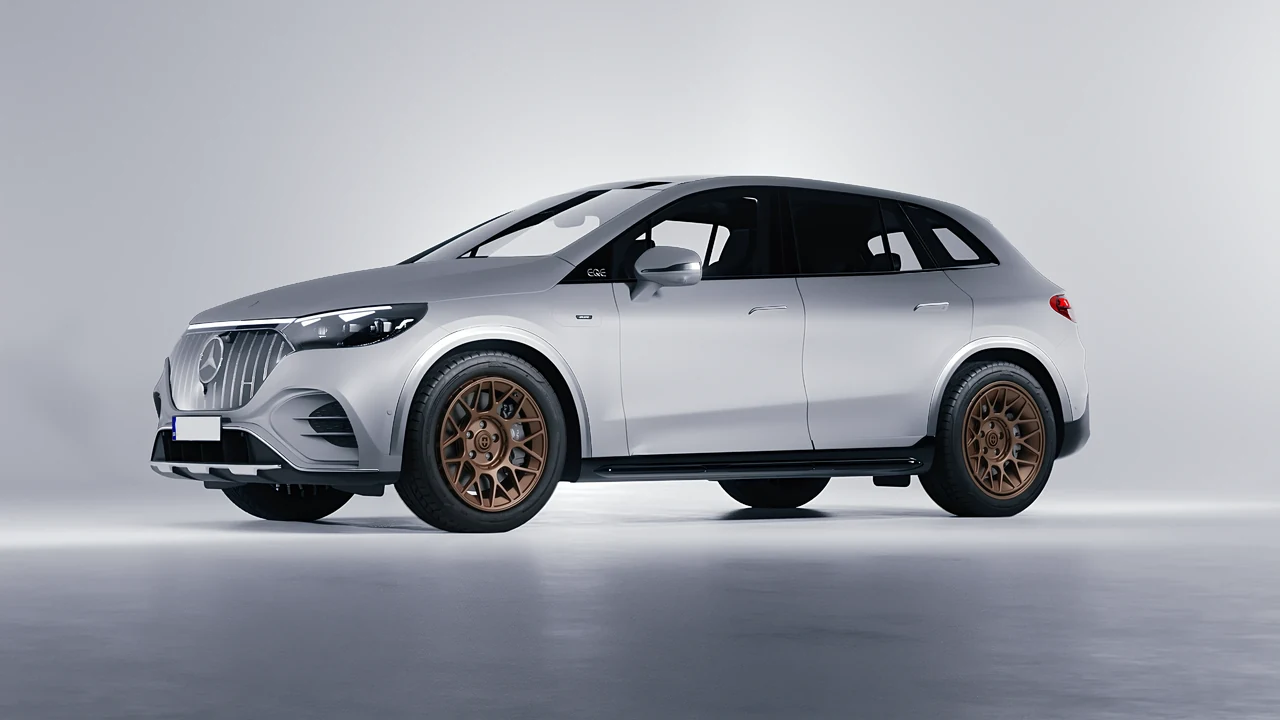 Mercedes-Benz EQE 53 AMG SUV 2023 on HRE Performance Wheels 500-GTM forged wheels, front three-quarter view