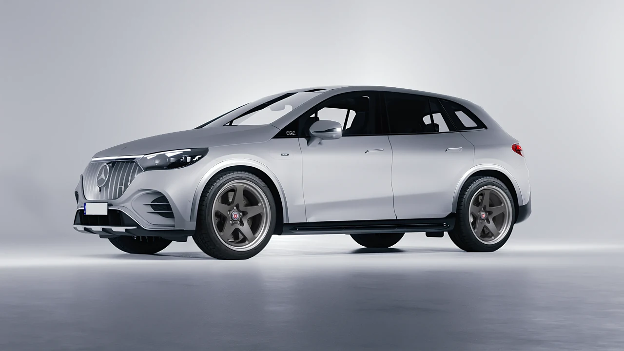 Mercedes-Benz EQE 53 AMG SUV 2023 on HRE Performance Wheels 527 forged wheels, front three-quarter view