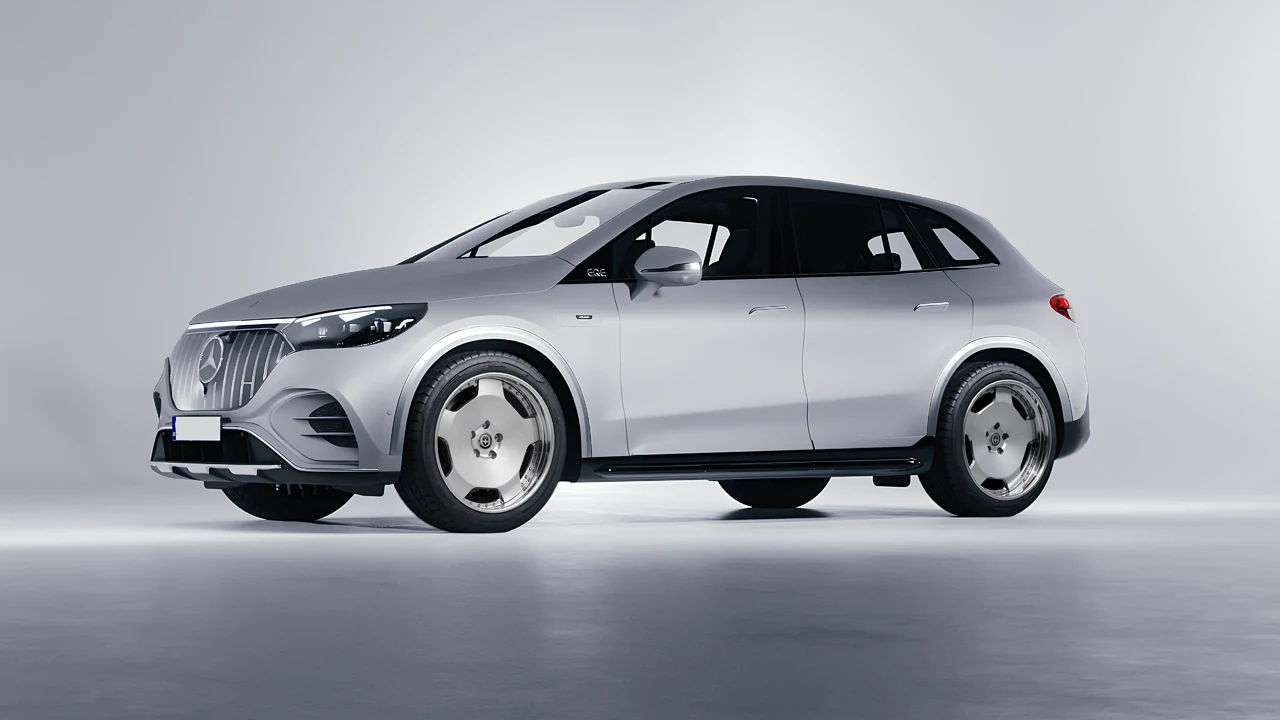 Mercedes-Benz EQE 53 AMG SUV 2023 on HRE Performance Wheels 544C forged wheels, front three-quarter view