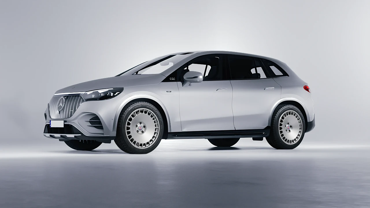Mercedes-Benz EQE 53 AMG SUV 2023 on HRE Performance Wheels 935M forged wheels, front three-quarter view