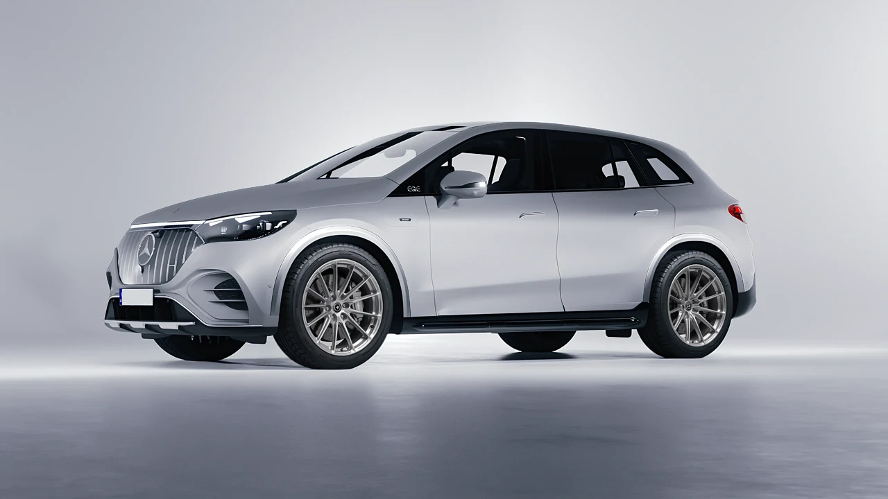 Mercedes-Benz EQE 53 AMG SUV 2023 on HRE Performance Wheels P103SC forged wheels, front three-quarter view