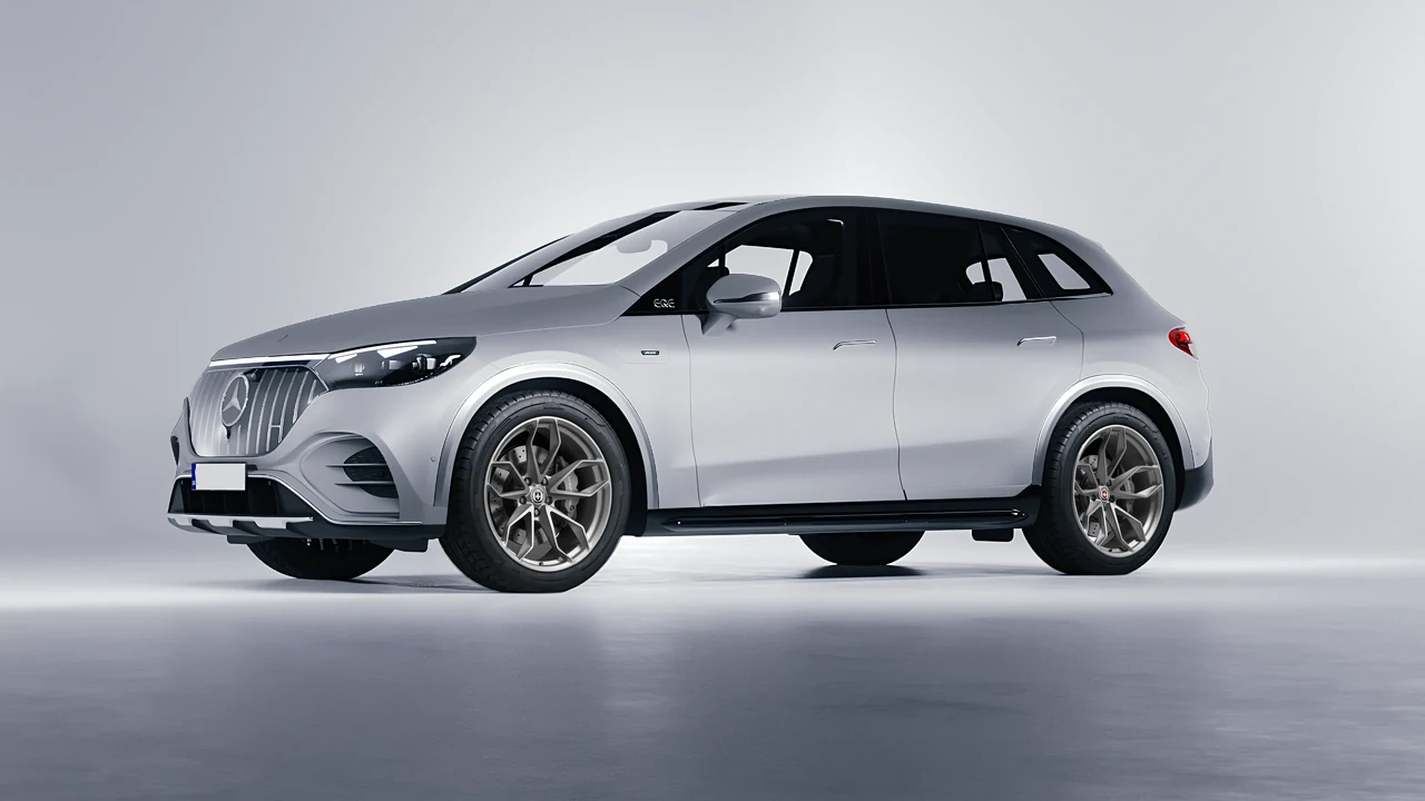 Mercedes-Benz EQE 53 AMG SUV 2023 on HRE Performance Wheels P201 forged wheels, front three-quarter view