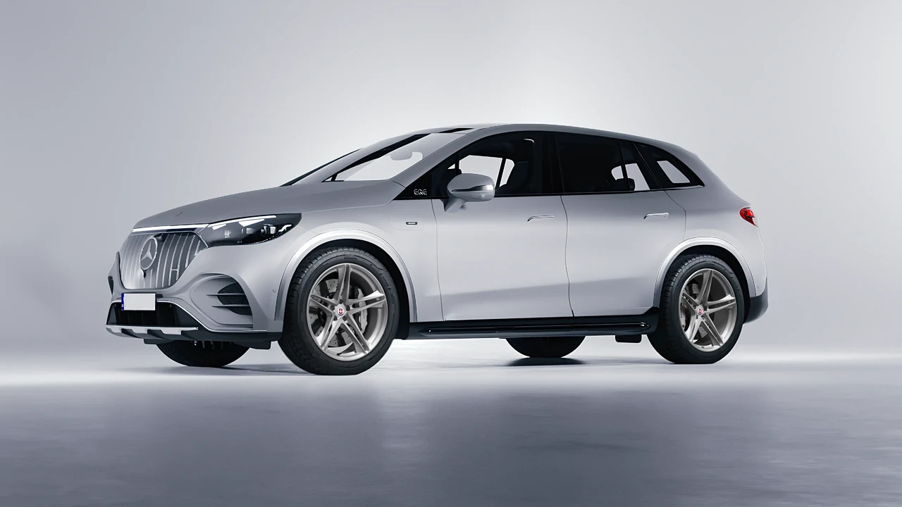 Mercedes-Benz EQE 53 AMG SUV 2023 on HRE Performance Wheels P207 forged wheels, front three-quarter view