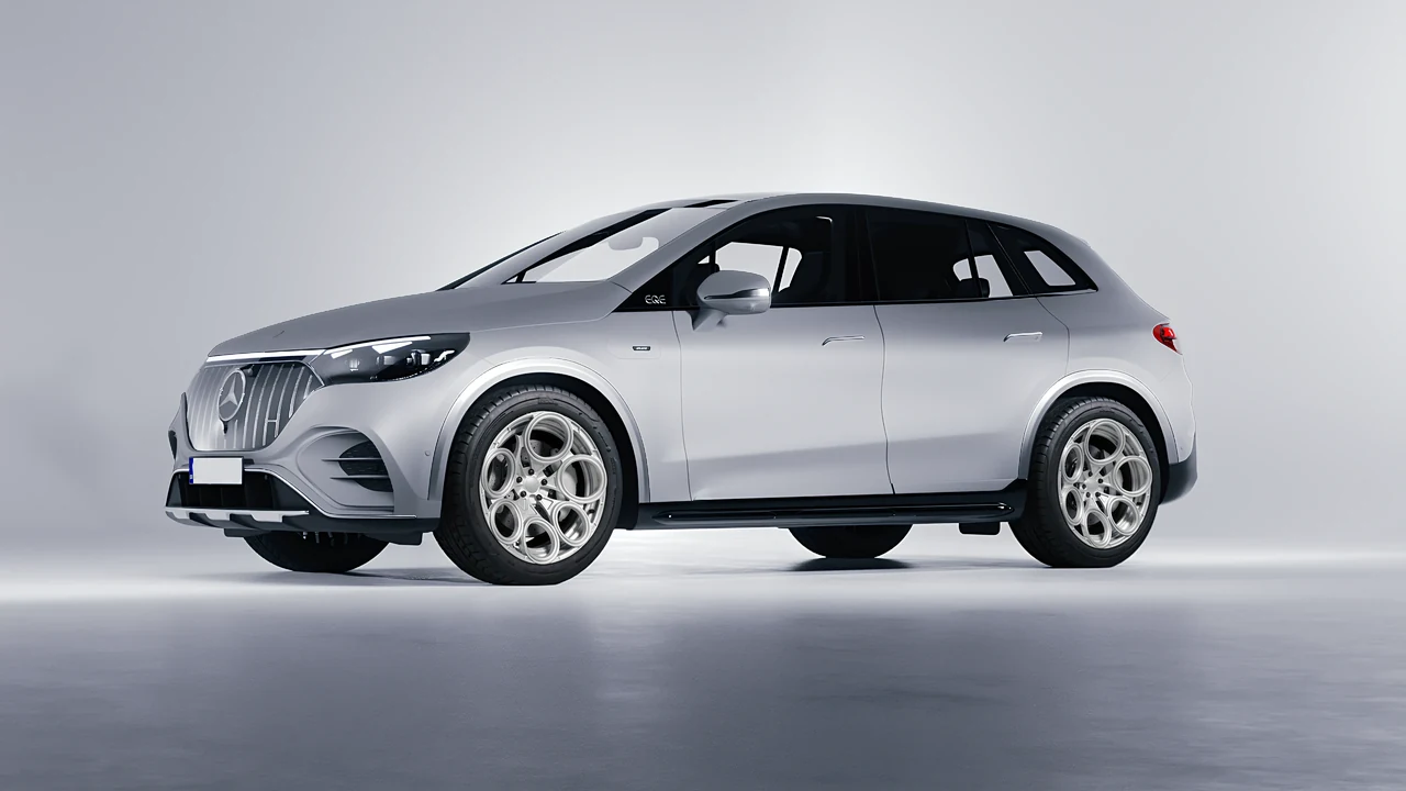 Mercedes-Benz EQE 53 AMG SUV 2023 on RDB LA Revolver forged wheels, front three-quarter view