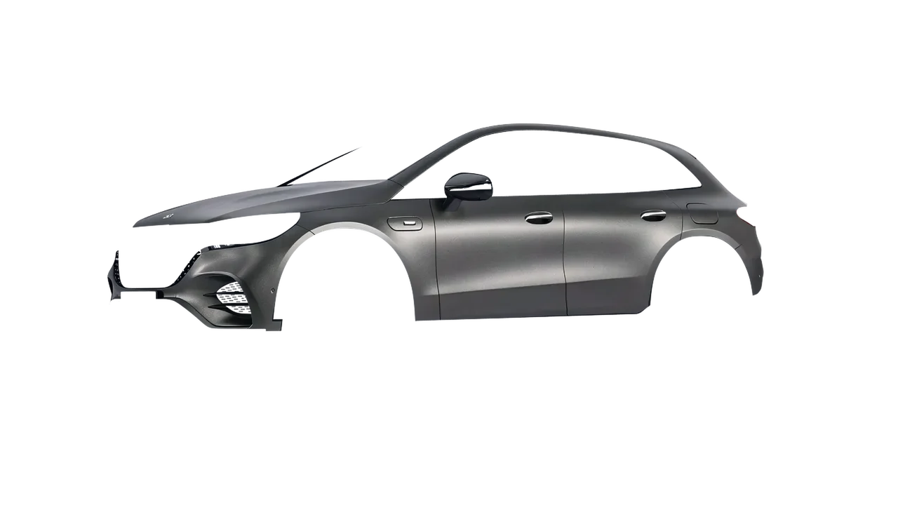 Mercedes-Benz EQE 53 AMG SUV 2023 wrapped in Black Rock Grey (Avery Dennison SW900-823-M), front three-quarter view