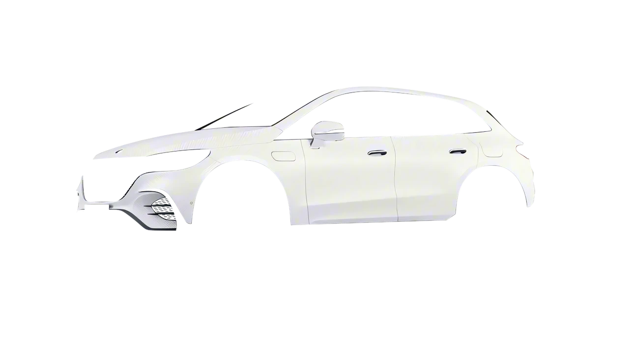 Mercedes-Benz EQE SUV 2023 wrapped in Carbon Fiber White (Avery Dennison SW900-115-X), front three-quarter view
