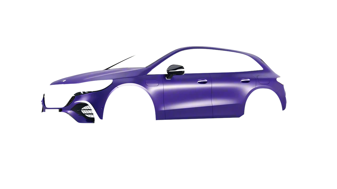 Mercedes-Benz EQE SUV 2023 wrapped in Purple (Avery Dennison SW900-587-D), front three-quarter view