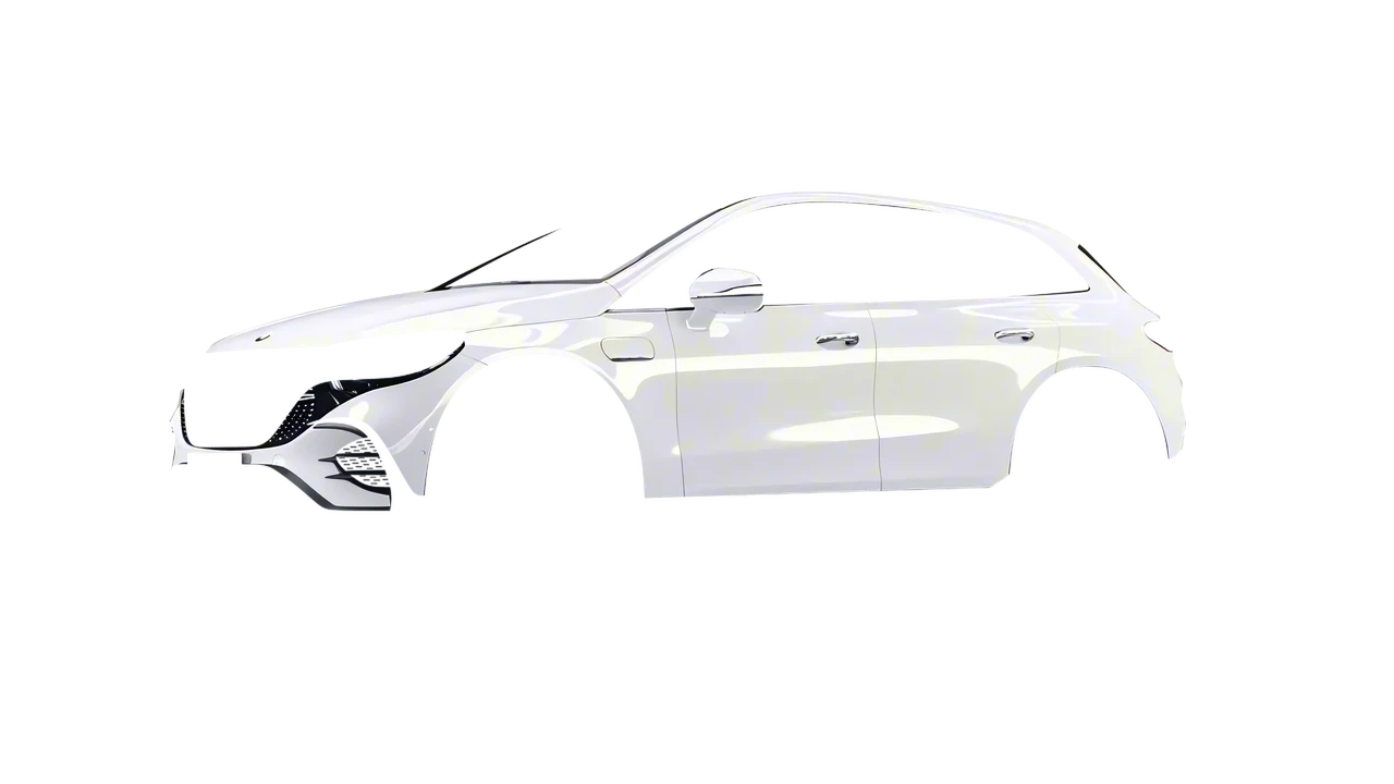 Mercedes-Benz EQE SUV 2023 wrapped in Gloss White (3M G10), front three-quarter view