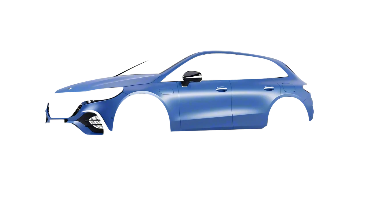 Mercedes-Benz EQE SUV 2023 wrapped in Dreamline Blue (Avery Dennison SW900-616-O), front three-quarter view