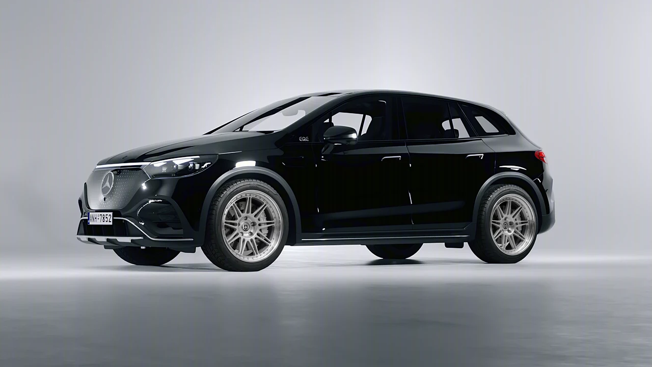 Mercedes-Benz EQE SUV 2023 on HRE Performance Wheels 301 forged wheels, front three-quarter view