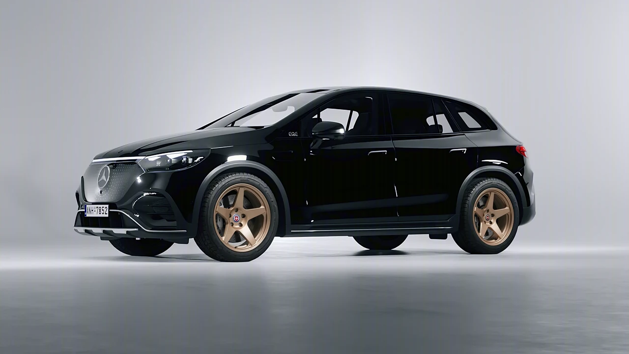 Mercedes-Benz EQE SUV 2023 on HRE Performance Wheels 305-GTS forged wheels, front three-quarter view