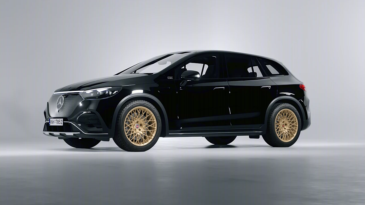 Mercedes-Benz EQE SUV 2023 on HRE Performance Wheels 501M forged wheels, front three-quarter view