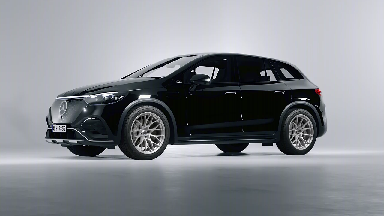 Mercedes-Benz EQE SUV 2023 on HRE Performance Wheels 520M forged wheels, front three-quarter view