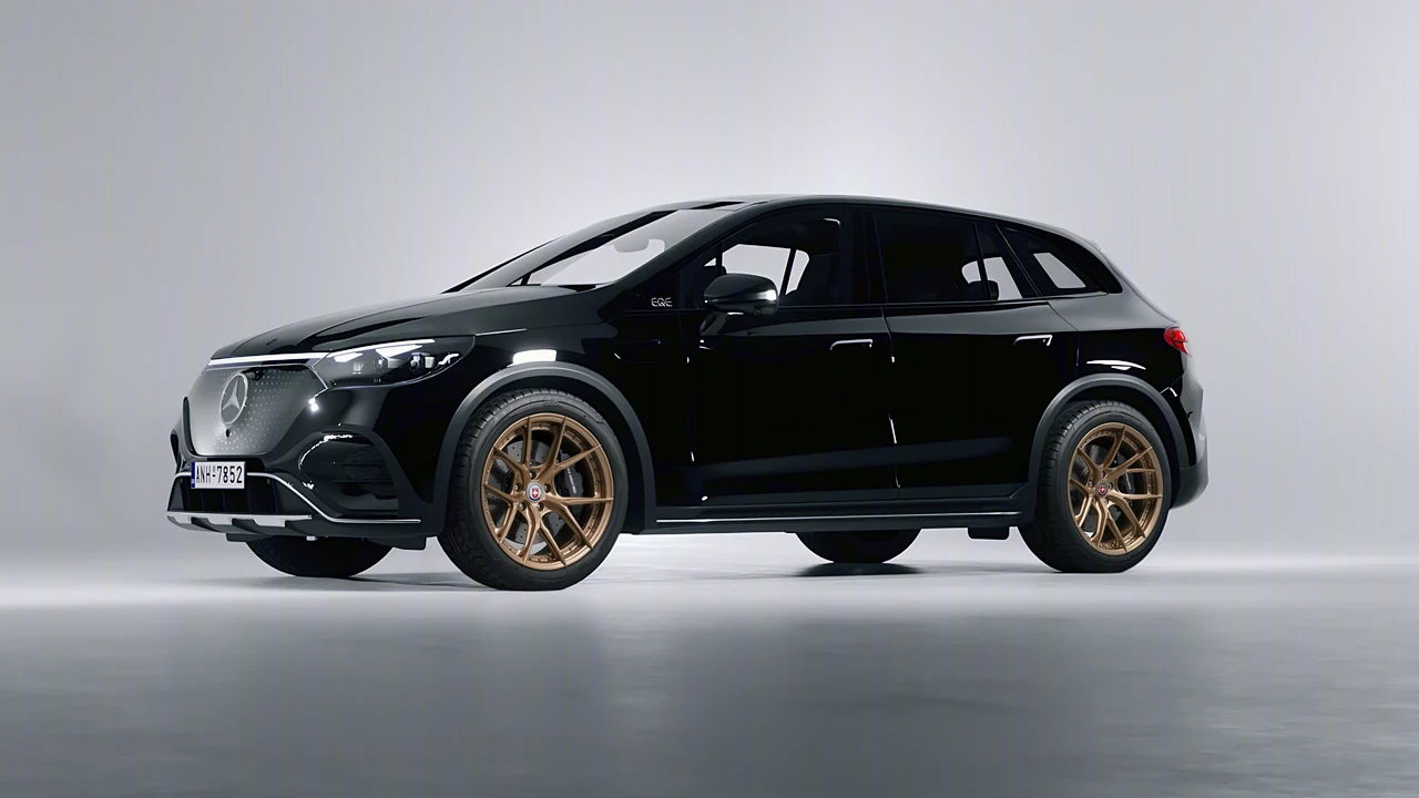 Mercedes-Benz EQE SUV 2023 on HRE Performance Wheels S101SC forged wheels, front three-quarter view