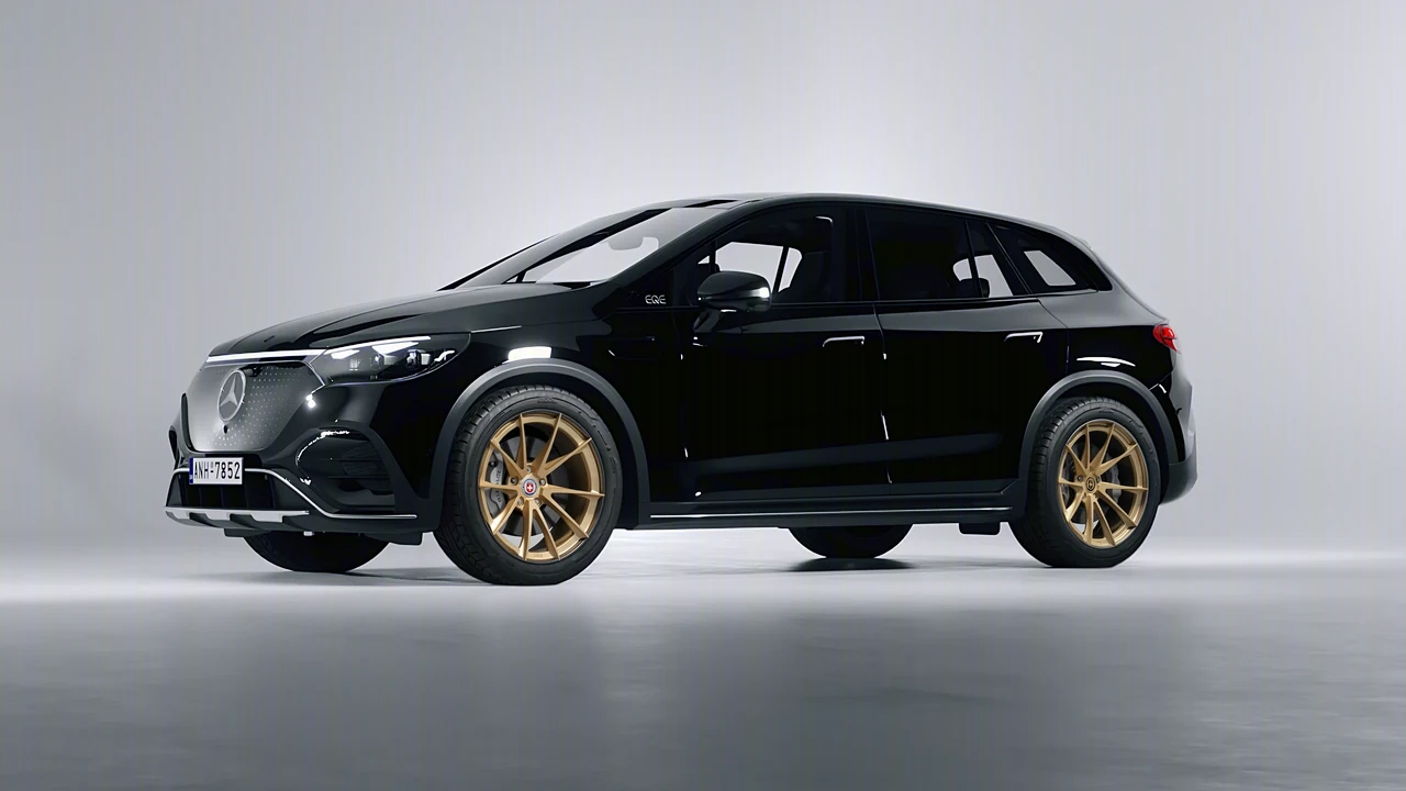 Mercedes-Benz EQE SUV 2023 on HRE Performance Wheels S204H forged wheels, front three-quarter view