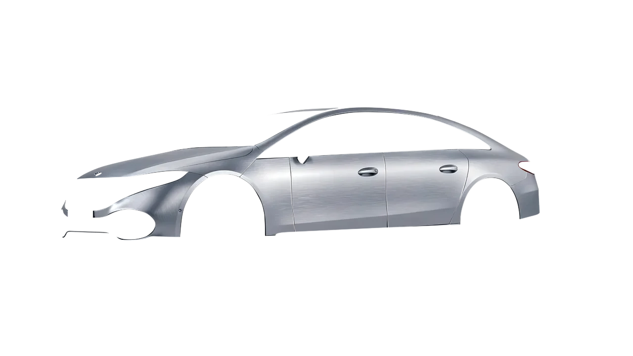 Mercedes-Benz EQS 2022 wrapped in Brushed Aluminum (Avery Dennison SW900-812-X), front three-quarter view