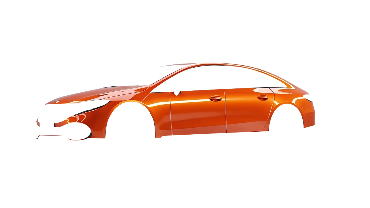 Mercedes-Benz EQS 2022 wrapped in Fiery Orange (3M G364), front three-quarter view