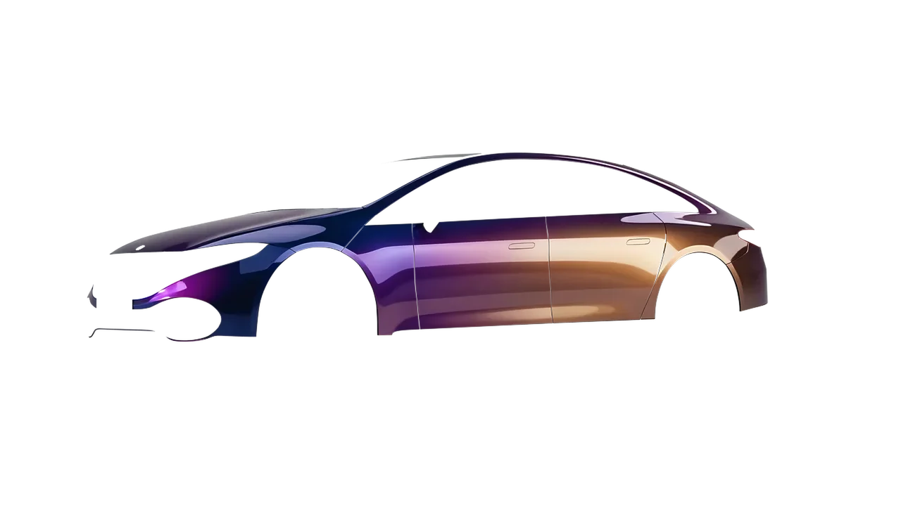 Mercedes-Benz EQS 2022 wrapped in Gloss Flip Deep Space (3M GP278), front three-quarter view