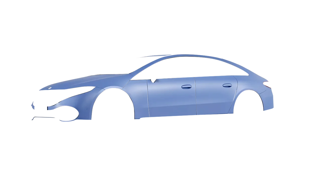 Mercedes-Benz EQS 2022 wrapped in Dreamline Blue (Avery Dennison SW900-616-O), front three-quarter view