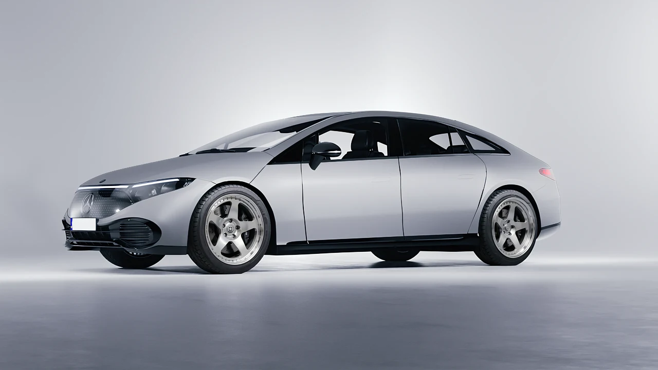 Mercedes-Benz EQS 2022 on HRE Performance Wheels 305 forged wheels, front three-quarter view