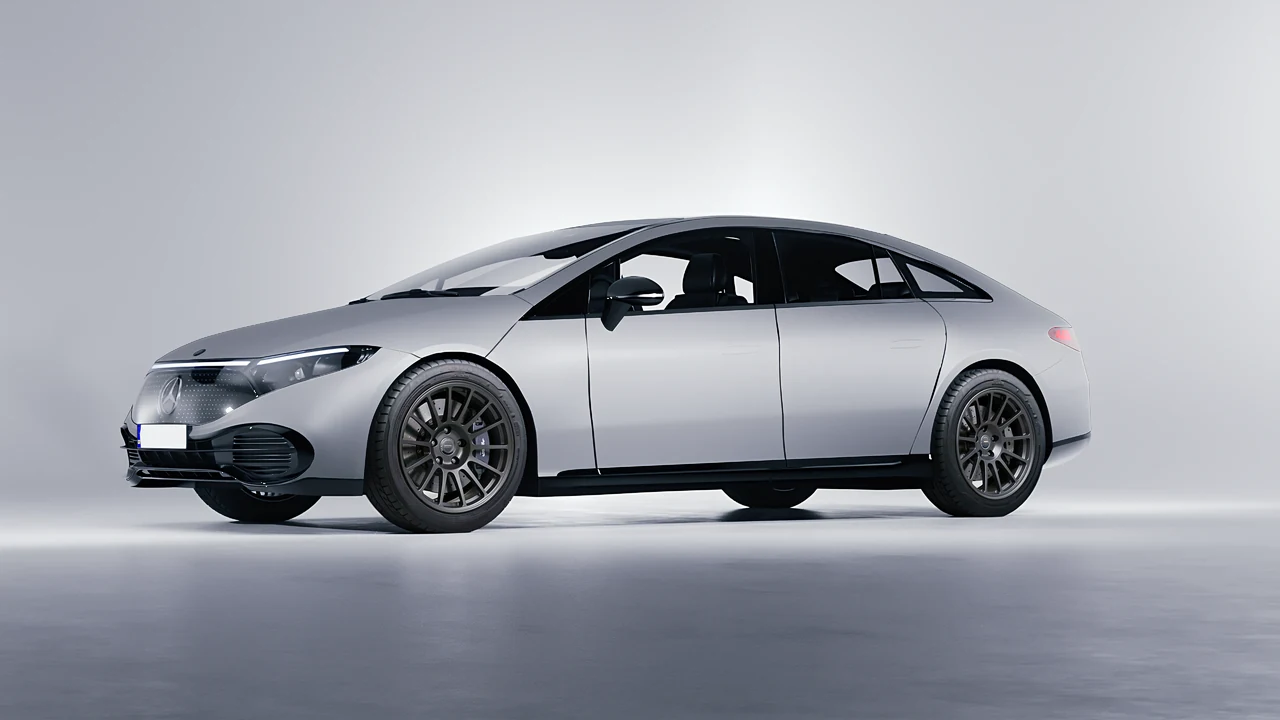 Mercedes-Benz EQS 2022 on HRE Performance Wheels 313-GT forged wheels, front three-quarter view