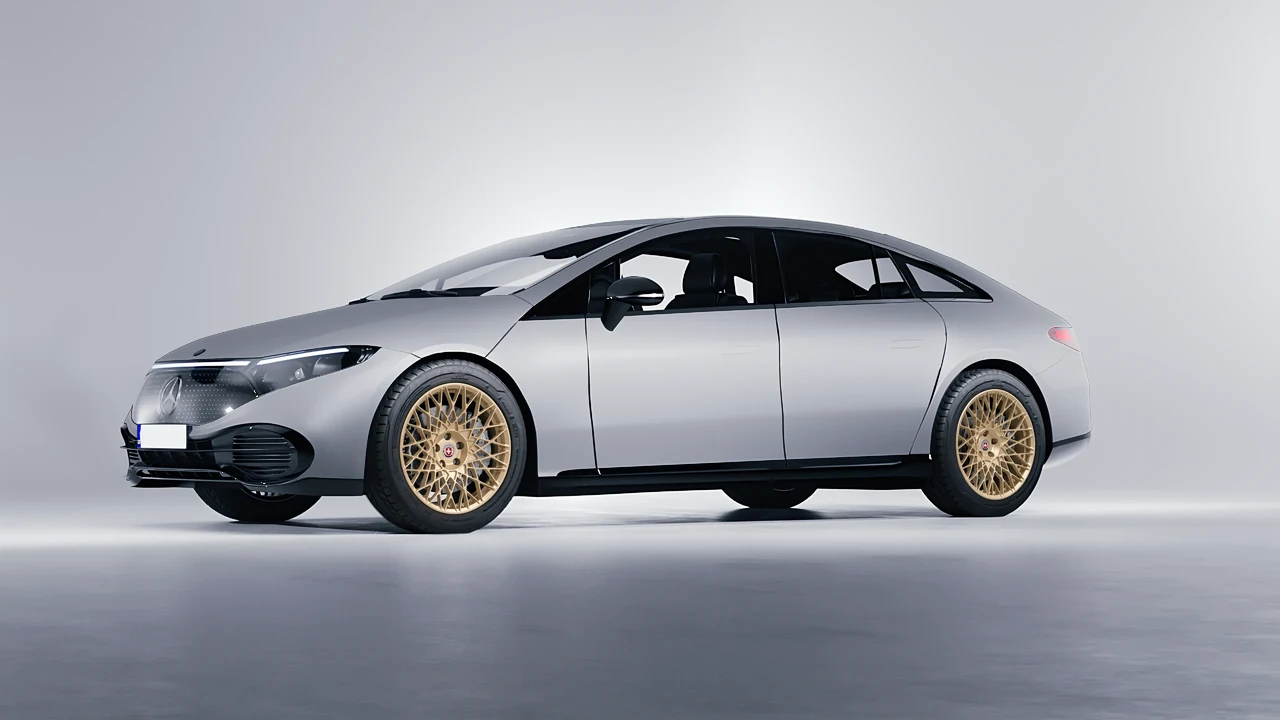 Mercedes-Benz EQS 2022 on HRE Performance Wheels 501M forged wheels, front three-quarter view