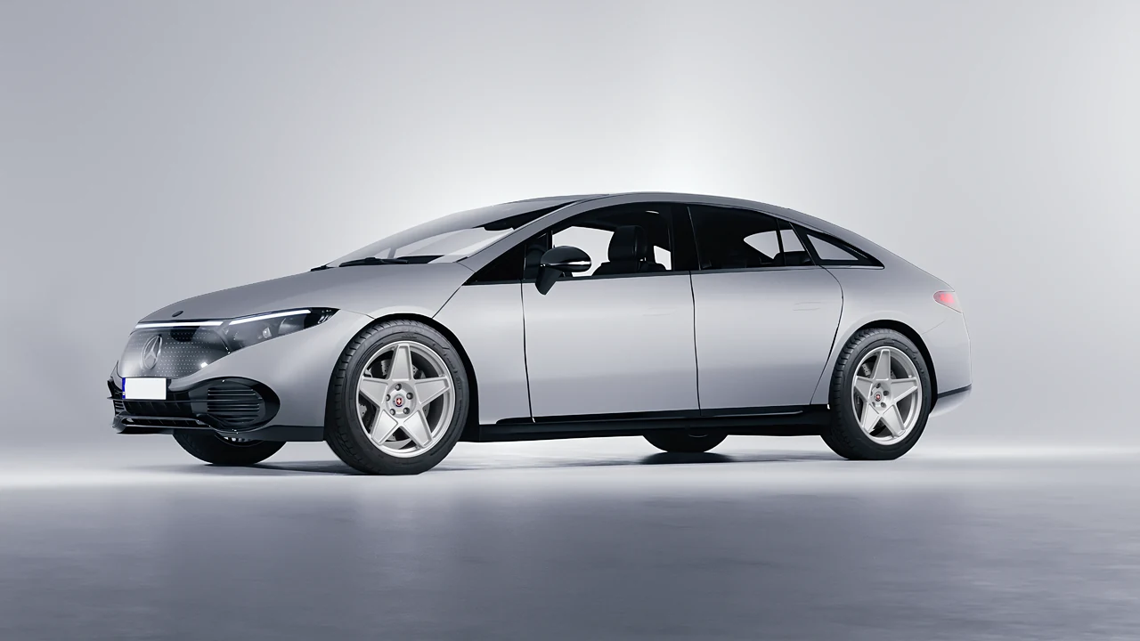 Mercedes-Benz EQS 2022 on HRE Performance Wheels 505M forged wheels, front three-quarter view