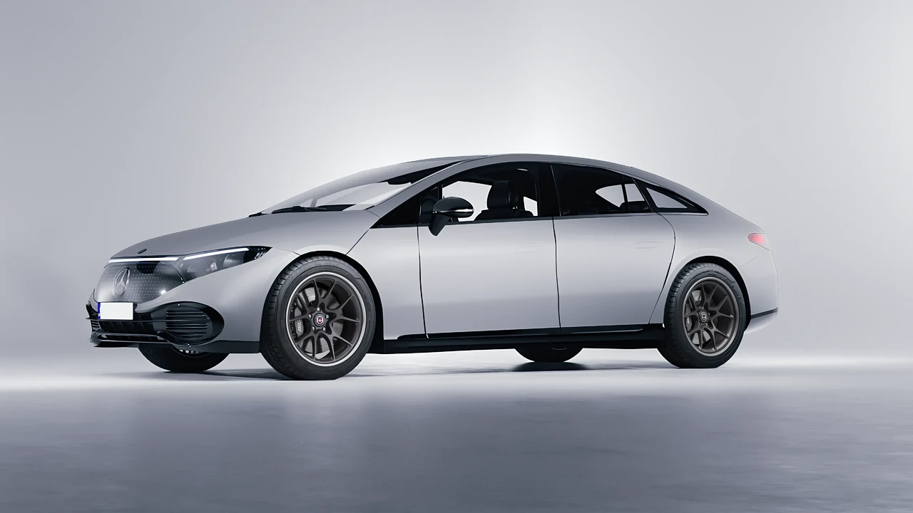 Mercedes-Benz EQS 2022 on HRE Performance Wheels 521 forged wheels, front three-quarter view